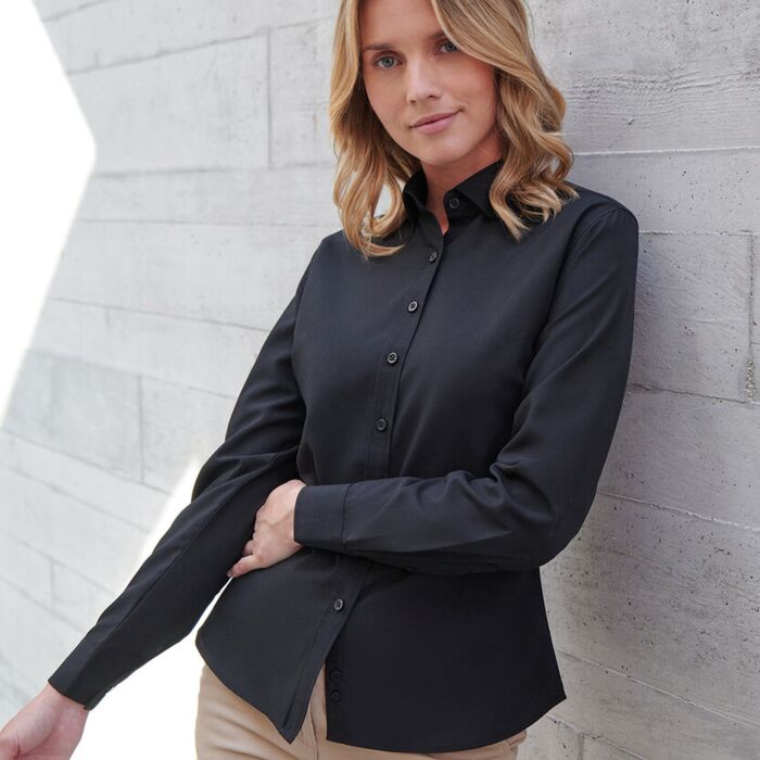 Women’s long sleeve ‘cotton-feel’ Coolplus® shirt Thumbnail