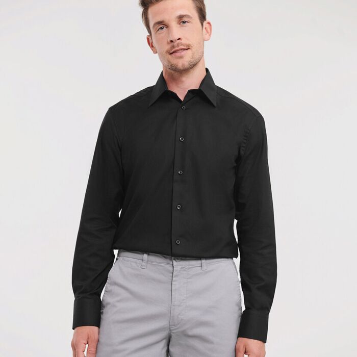 Long sleeve easycare tailored Oxford shirt Thumbnail