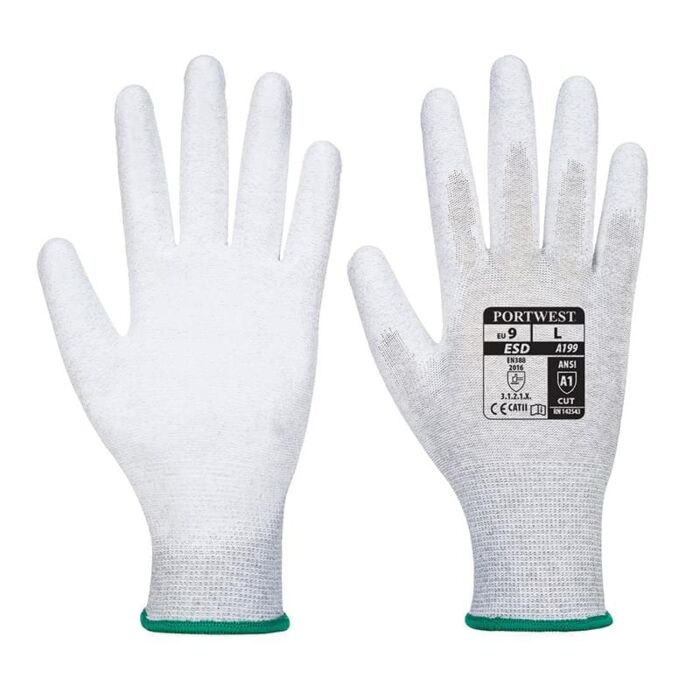 Portwest Antistatic PU Palm Glove Grey Thumbnail