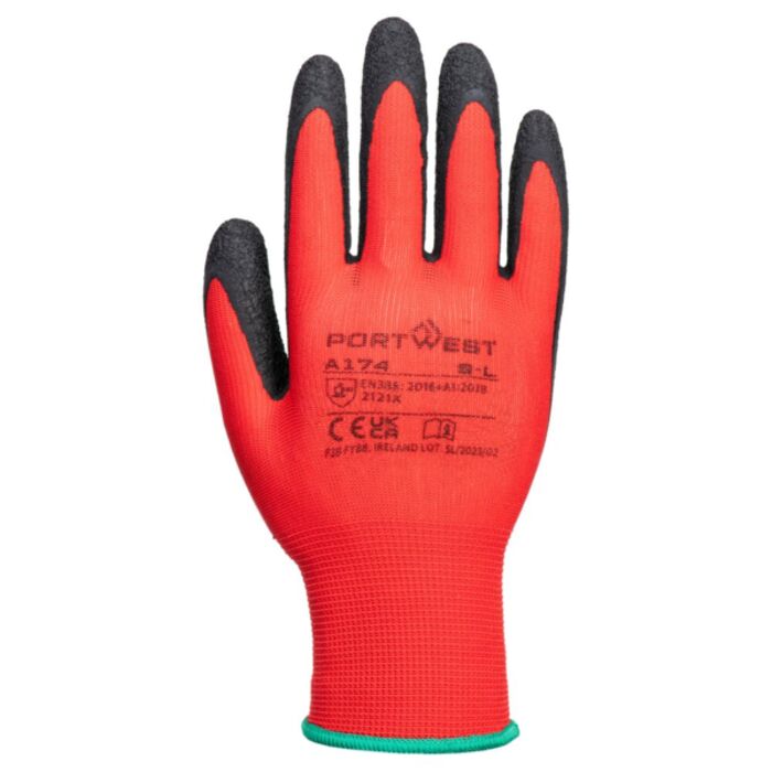 Portwest Flex Grip Latex Glove Red/Black Thumbnail
