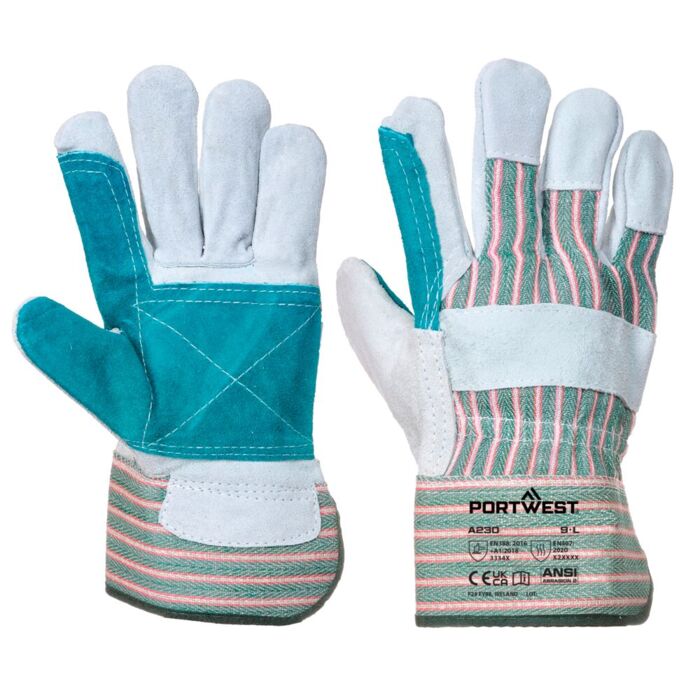 Portwest Double Palm Rigger Grey/Green Thumbnail