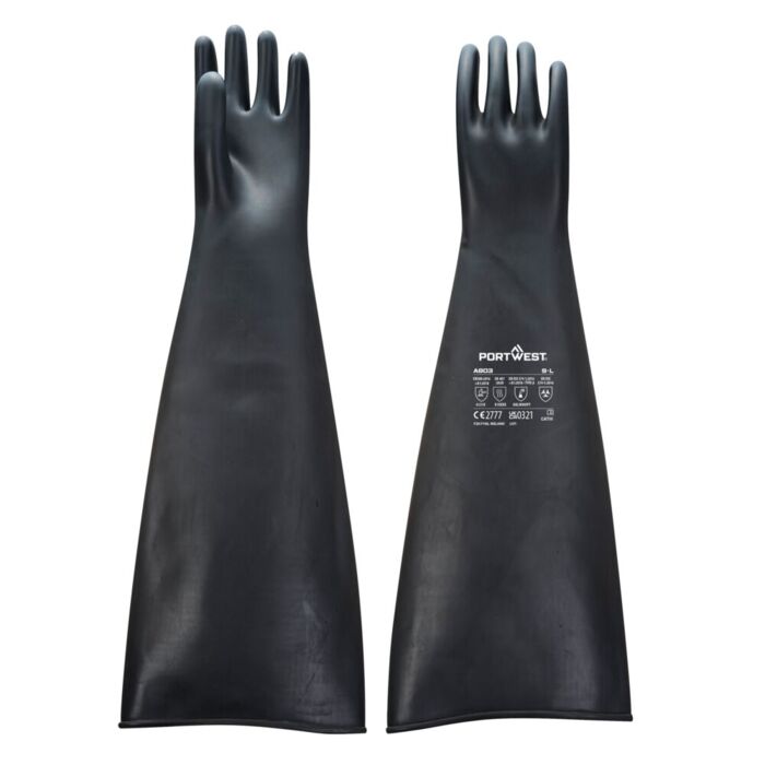 Portwest Heavy Latex Gauntlet  60cm Black Thumbnail