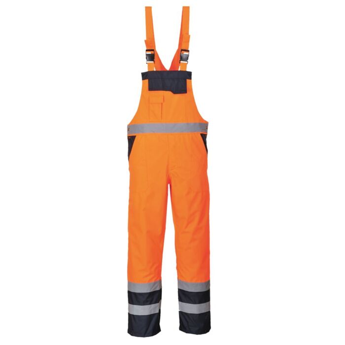 Portwest Contrast Bib & Brace Lined Orange Thumbnail