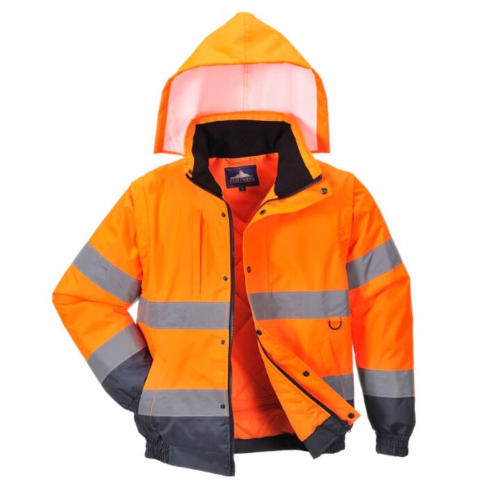 Portwest Hi-Vis 2in1 Bomber Jacket Orange Thumbnail