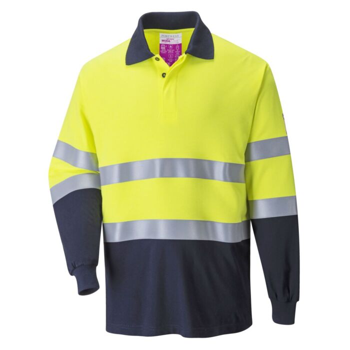 Portwest Flame ResistantHi-Vis 2-Tone Polo Shirt Yellow Thumbnail