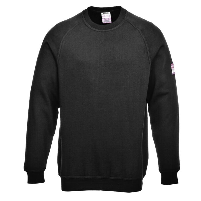 Portwest Flame ResistantAntistatic Sweatshirt Black Thumbnail
