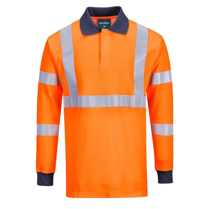 Portwest Modaflame Hi-Vis Polo Shirt Orange Thumbnail