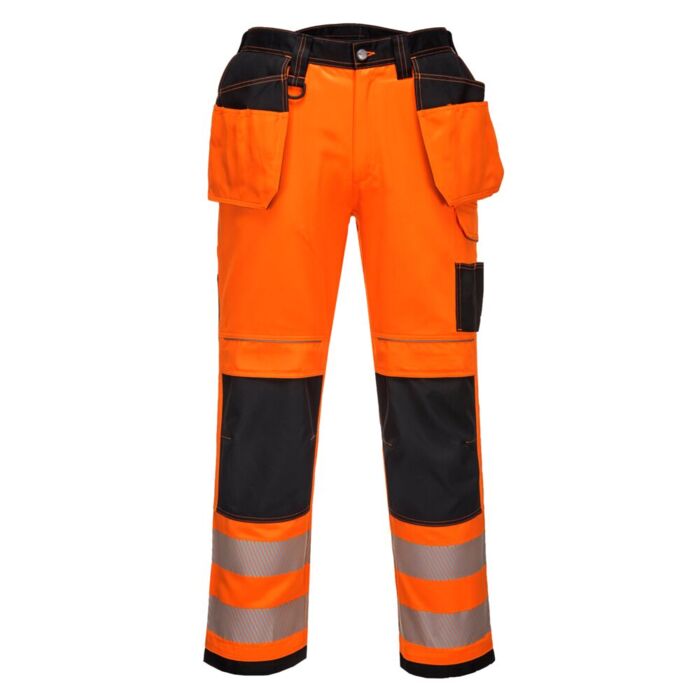 Portwest PW3 Hi-Vis Holster Trousers Orange/Black Thumbnail