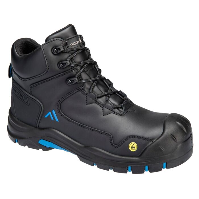 Portwest Composite Action Leather Mid Boot S3S ESD HRO SR SC FO Thumbnail