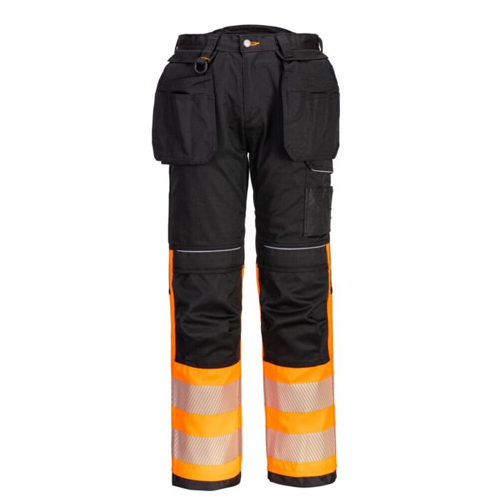 Portwest PW3 Hi-Vis Class 1 Holster Trouser Orange/Black Thumbnail
