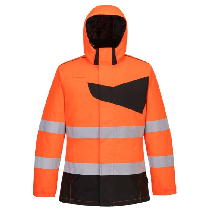 Portwest PW2 Hi-Vis Winter Jacket Orange/Black Thumbnail