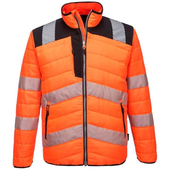 Portwest PW3 Hi-Vis Baffle Jacket Orange/Black Thumbnail