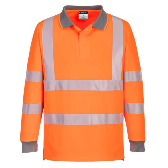 Portwest Eco Hi-Vis L/S Polo  (6 pack) Orange Thumbnail