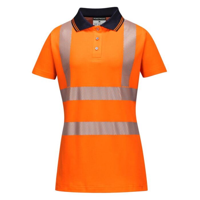 Portwest Hi-Vis Ladies Pro Polo Shirt Orange Thumbnail