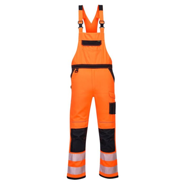 Portwest PW3 Hi-Vis Bib & Brace Orange/Black Thumbnail