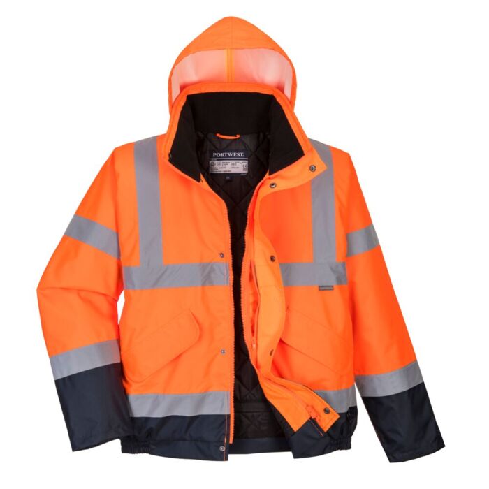 Portwest Hi-Vis 2-Tone Bomber Jacket Orange Thumbnail